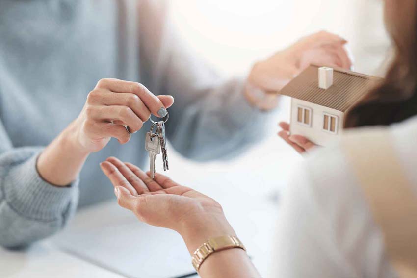 young couple buying a new house